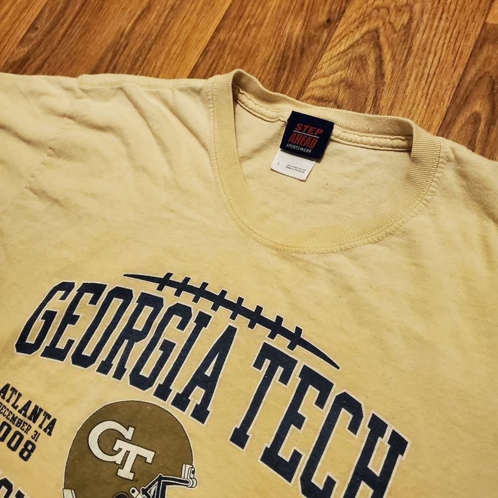 Vintage Georgia Tech Shirt Adult Large Gold Chick-Fil-A Bowl Football Y2K 2008